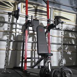 《FREE LOCAL DELIVERY》PULL UP POWER RACK + BENCH + WEIGHTS + BARBELL + EZ CURL BAR + ADJUSTABLE DUMBBELLS