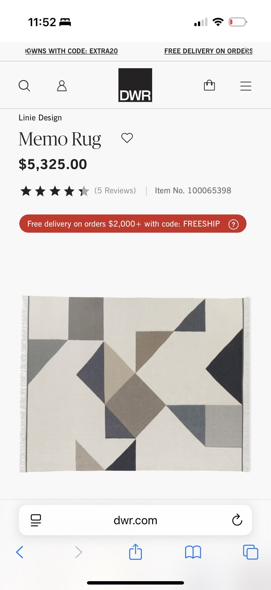 DWR (design Within Reach) Memo Rug