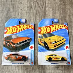Hot Wheels J-Imports Nissan Skyline 2000 GT-R And 1985 Honda CR-X