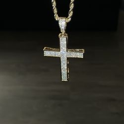 Brand New Diamond Cross Cz Necklace