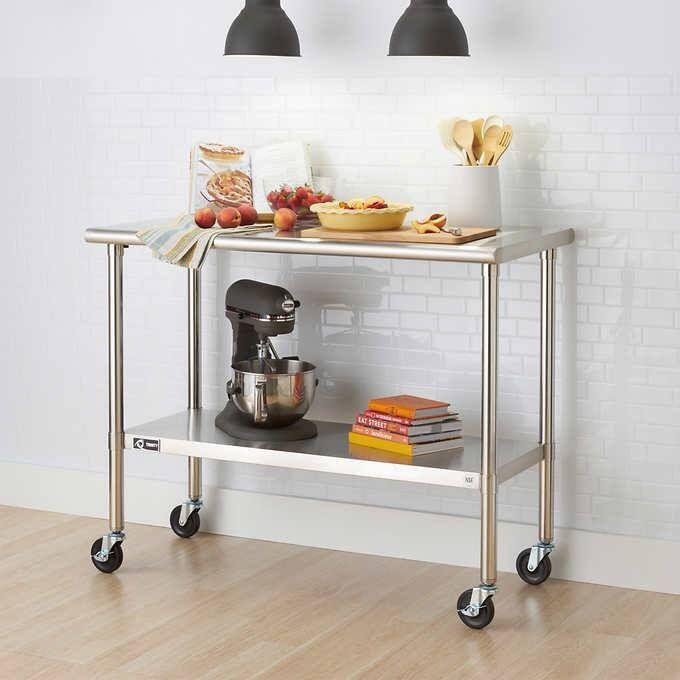 mew TRINITY Stainless Steel Prep Table. sells at costco for 169
