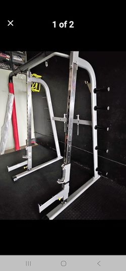 TuffStuff Fitness – Half Cage w/ Safety Stoppers & Dip Handles (CHR-500)