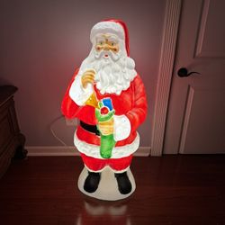 Vintage Santa Claus Empire Blow Mold with Green Stocking