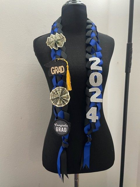 Black And Blue Graduation Lei