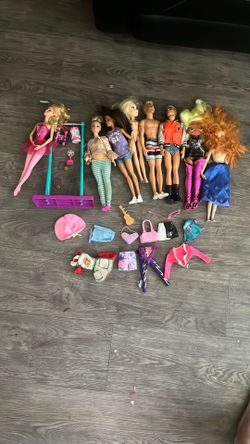 Various Barbies And Accessories