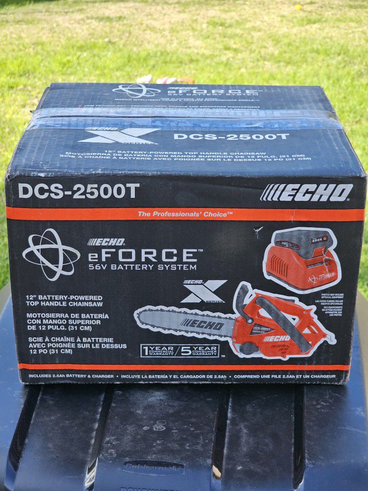 Echo eFORCE 12 in. 56V X Series Cordless Battery Top Handle Chainsaw with 2.5Ah Battery and Charger

Brand New Tools Cash Or Zelle 
