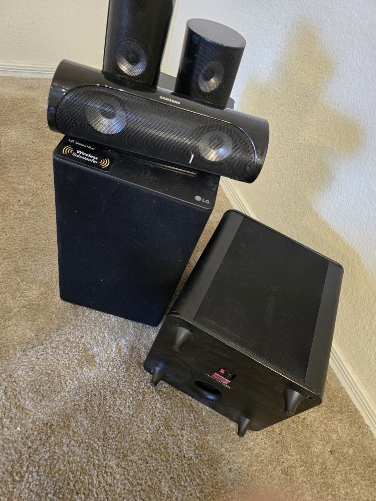 Wireless Sub Woofers And Speakers.