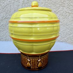 McCoy Cookie Jar Hot Air Balloon No 353 Vintage 1(contact info removed) Ceramic Yellow Brown