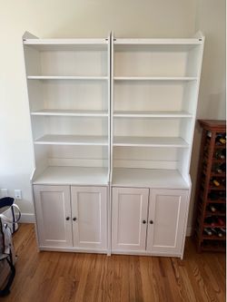 2 White IKEA Hauga Cabinets