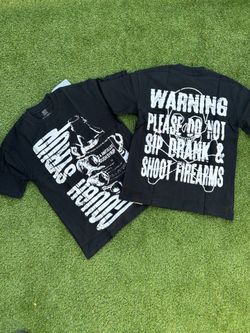 Black Awful Lot Of Cough Syrup Warning Tee