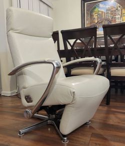 W. Schillig Genuine Leather Power Recliner Chair