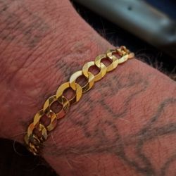 14 karat gold mens bracelet