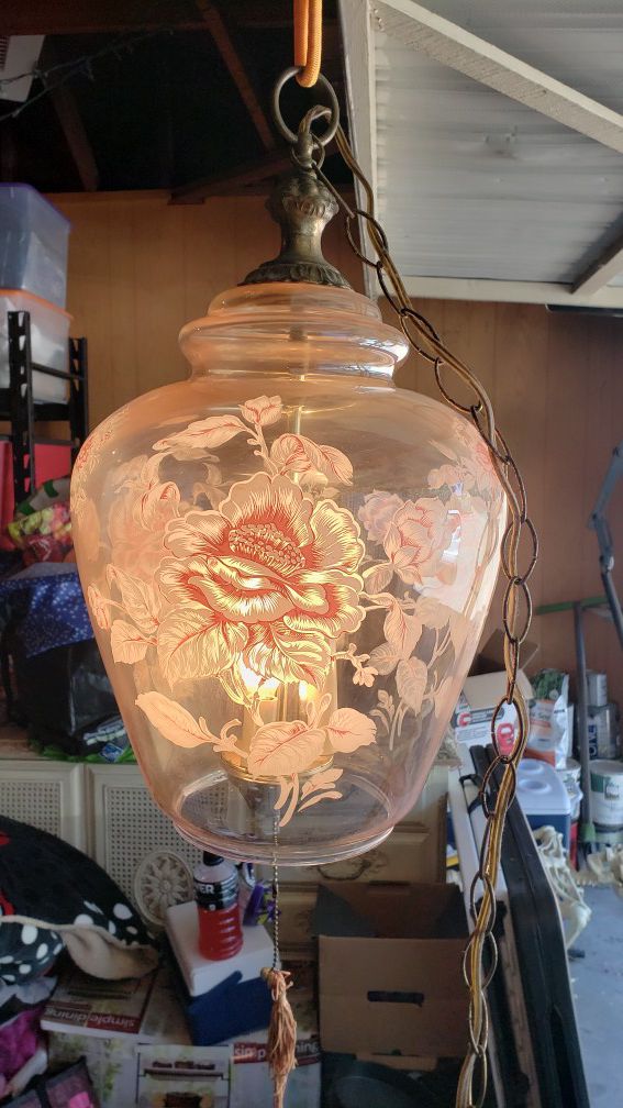 Glass Swag Lamp