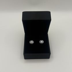 VVS1 Halo Earrings Moissanite 