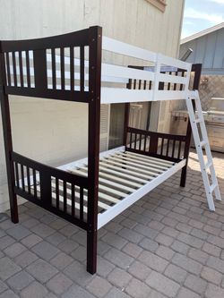 Gorgeous New Storkcraft Twin Espresso & White Two Tone Bunk Bed