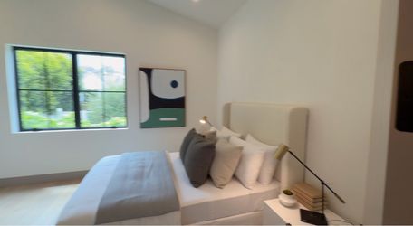 Brand New Queen Bed Set — Upholstered Frame, Mattress, Box Spring + 2 Nightstands