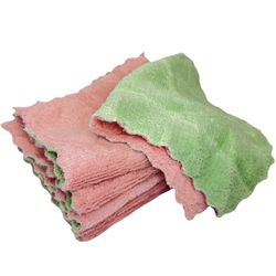 Kitchen Cloth Dish Towels,Does Not Shed Fluff,Machine Washable & Reusable,Made Coral Velvet Thickening Material,Microfiber Cleaning Cloth, (6pack) Gre