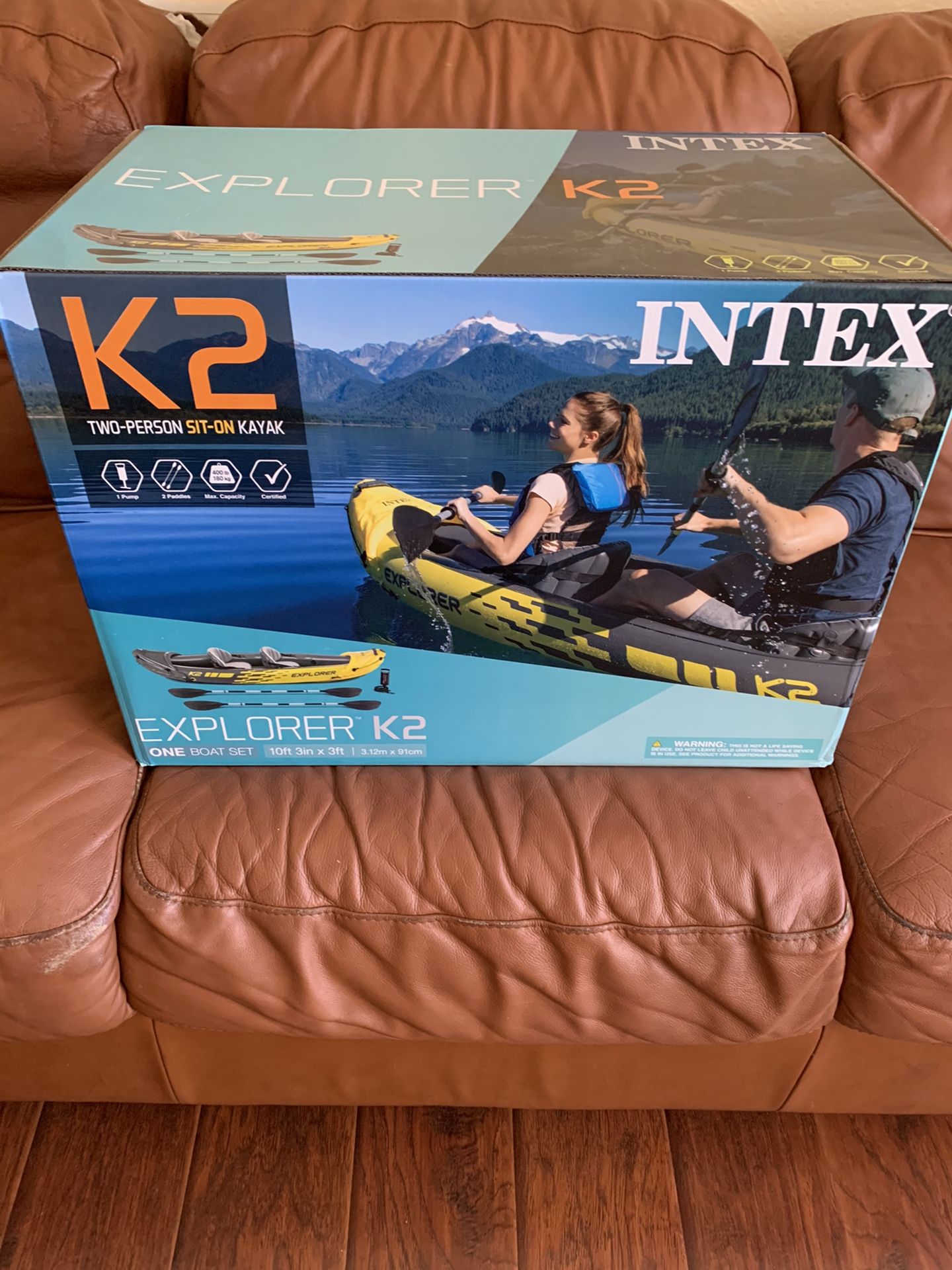 Intex explorer kayak k2 with aluminum oars and pump