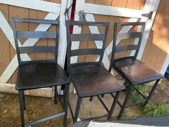 Two Very Strong Wooden High Chairs ( Missing A Bar In Each One ) (NO SHIPPING)