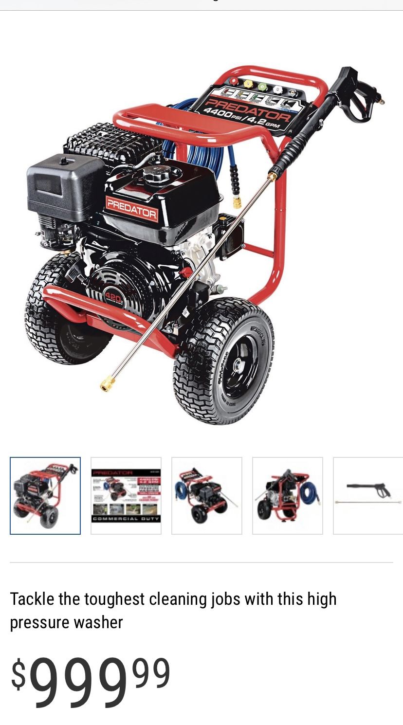 Predator 4400 psi 4.2 gpm 13 online hp commercial duty pressure washer epa reviews