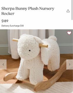 Pottery Barn - White Plush Bunny Rocker
