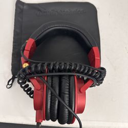 Audio-Technica ATH-M50x Closed-Back Professional Studio Monitor Headphones Red with gold  Excellent working condition 