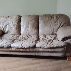 Tan/Beigh Leather Couch