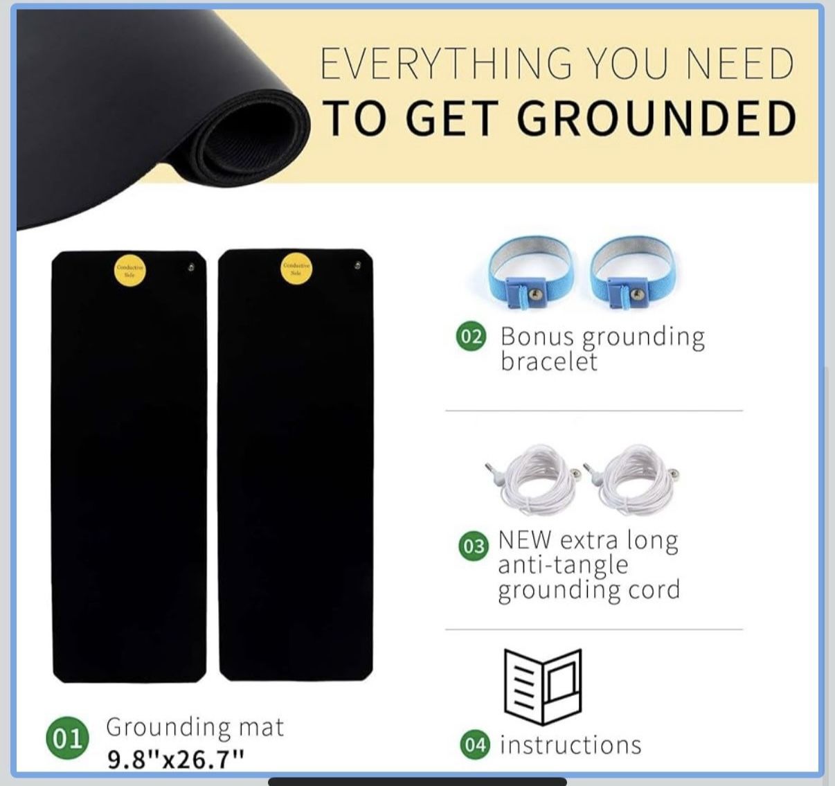 Landkissing Grounding Earthing Mats Set Of 2