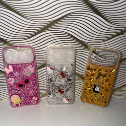 iPhone 17 Pro Max Cute Cases – Handmade Glitter, Rhinestones & Kawaii Designs (3 Styles Available)