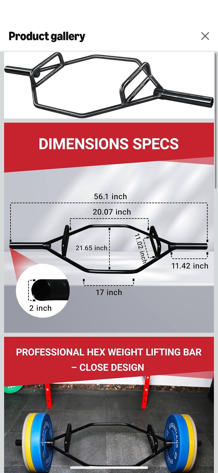 Olympic 2-Inch Hex Weight Lifting Trap Bar