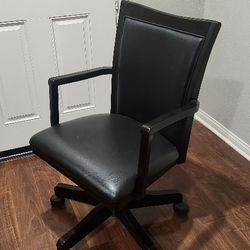 Office / Desk Chair - Black Leather