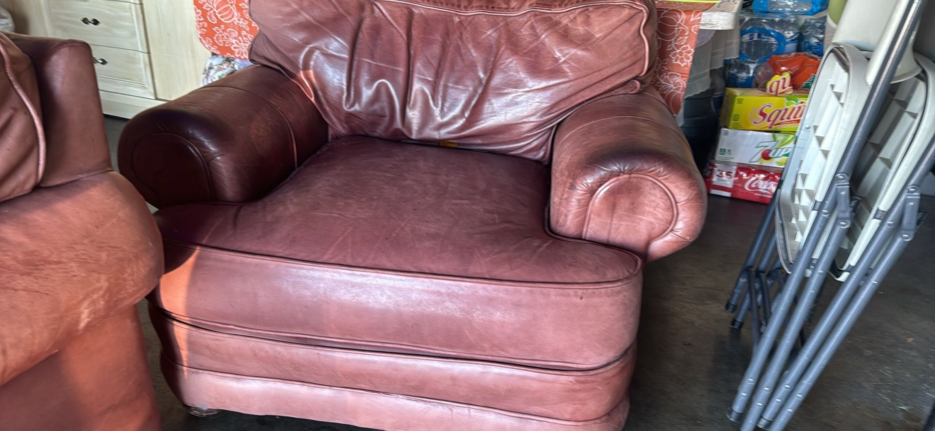Leather Reddish Brown Ish Chairs 