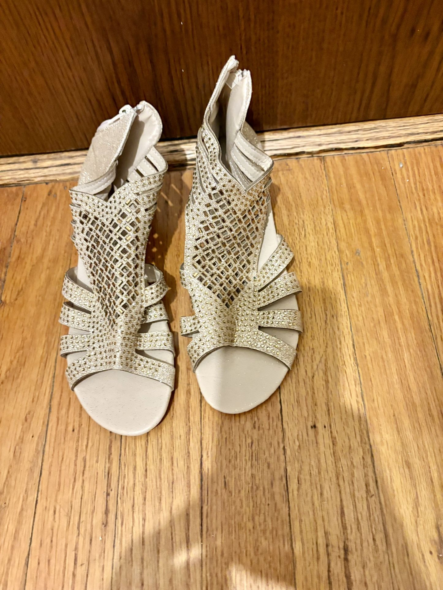 Sparkling Gold Flat Sandals