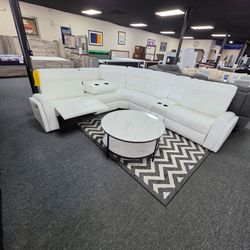 White recliner sectional