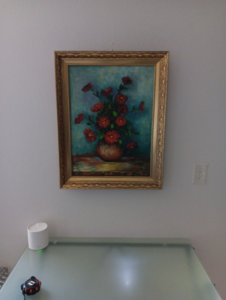 Vintage Oil Canvas with Gold Matte Frame