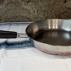 Premium Vintage Revere Ware 10" Copper Bottom Skillet 