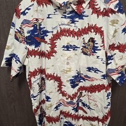 Quiksilver Waterman Collection Mens Independence Day 4th Of July Shirt Size Medium  