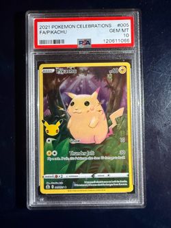 PSA 10 GEM MINT Pikachu 005 Full Art Celebrations English Pokemon Card 2021