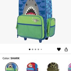 Stephen Joseph Boys' Classic Rolling Luggage, Shark