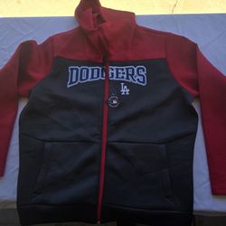 Antigua LA Dodgers Red/ Charcoal Wordmark Protect Full Zip Hoodie-2xl(t)
