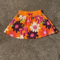 Orange/multi Color Flower Dress W/ Shorts