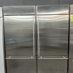Monogram 72” Bottom Freezer Refrigerator Set Built In Stainless 