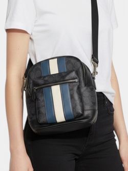 Coach Signature Crossbody Bag with Varsity Stripe