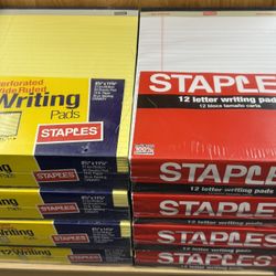 4 Dozen Letter Sized Legal Pads From Staples White Or Yellow 50 Sheets Per Pad