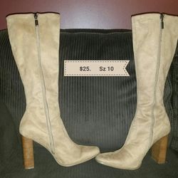 Tan suede boots