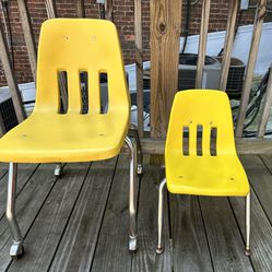 Hard Plastic Yellow School Student Homeschool Activity Chairs