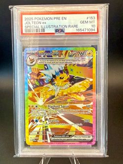 100% Authentic Pokemon Prismatic Evolution Jolteon SIR #153 PSA 10