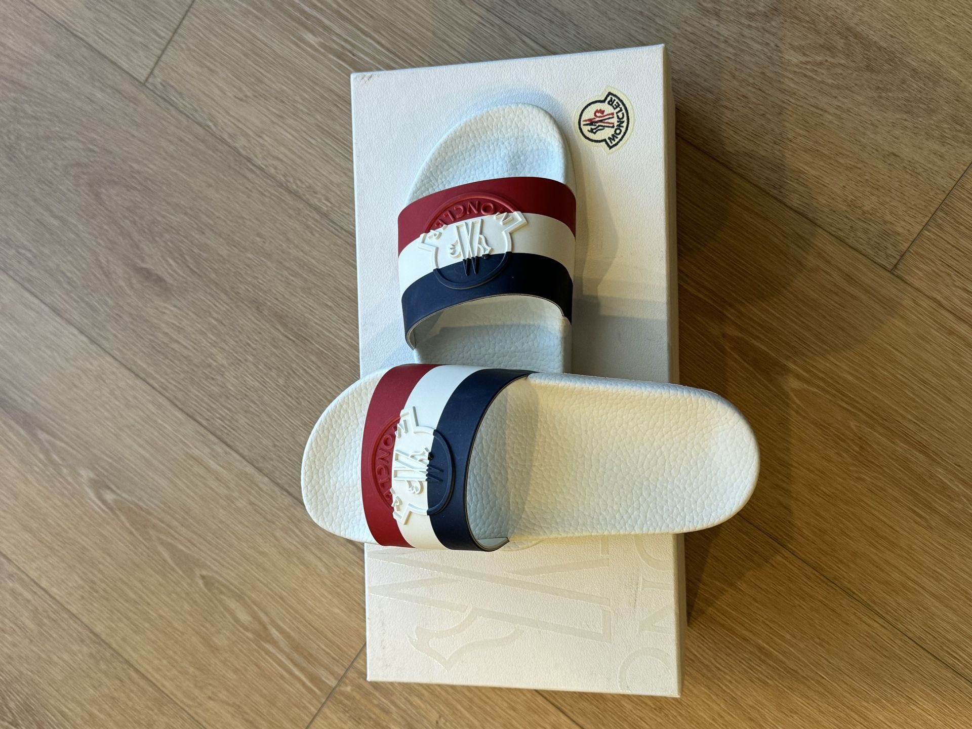 Moncler Sandals  - Moncler White Jeanne Slides Sandals