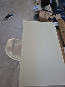 Ikea white desk and small child chair