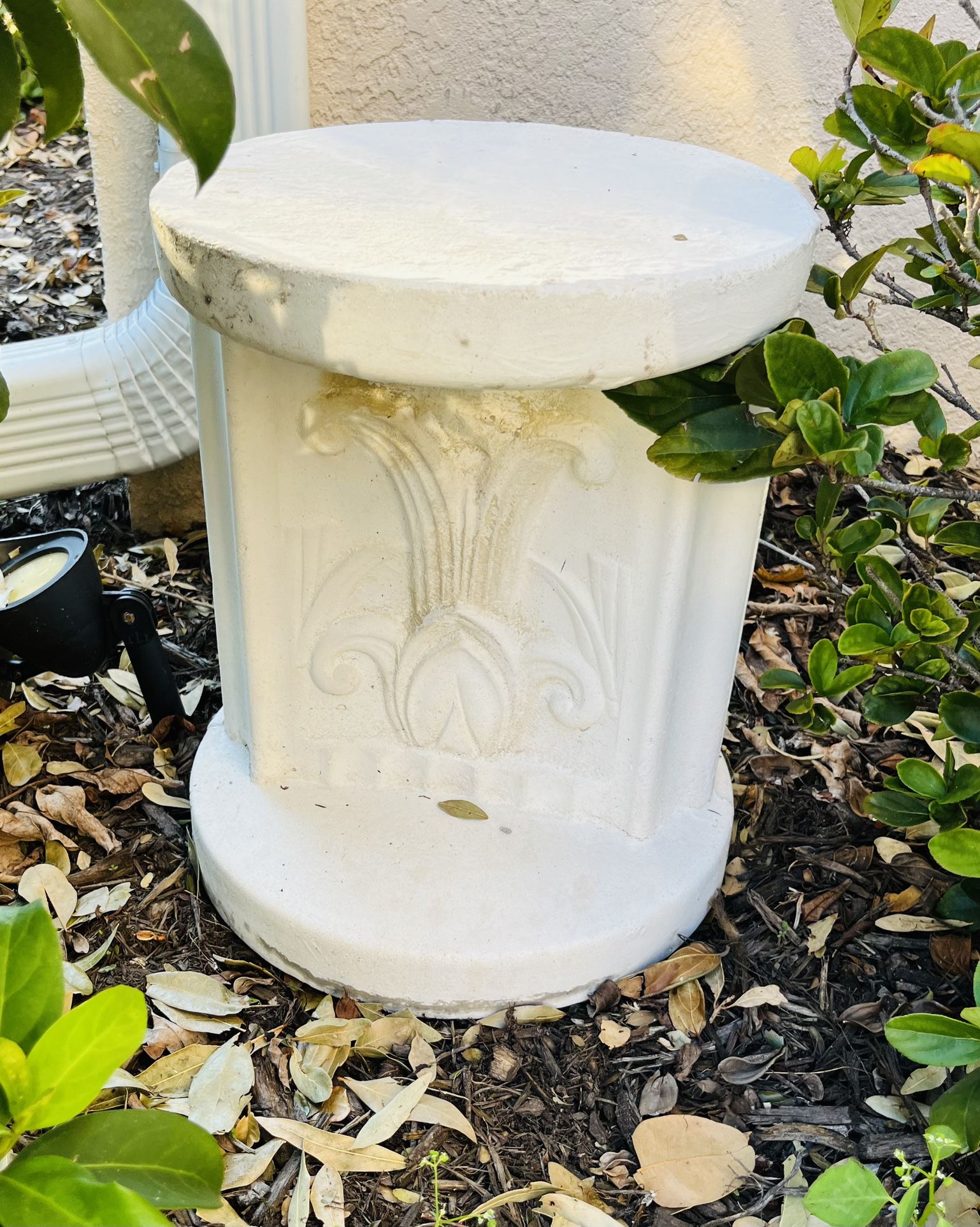 Two White Pedestal Column Plant Stands